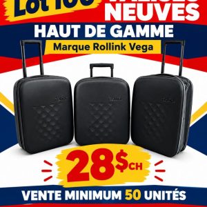 vall Lot 100 Valises Neuves Haut de Gamme Marque Rollink Vega