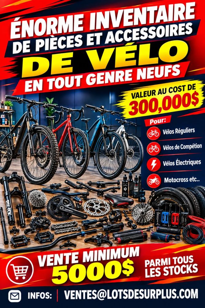 vÉloop Énorme Inventaire d`Équipements et d`Accessoires de Vélo Tout Genre