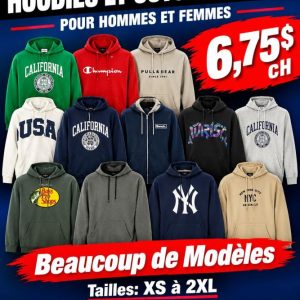 hoodies Lot 3000 Hoodies et Cotons Ouatés pour Hommes et Femmes