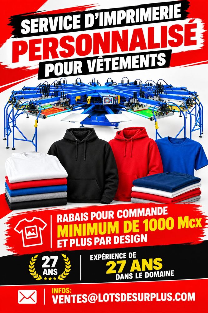 logg Service d`Imprimerie Personnalisé pour Vêtements