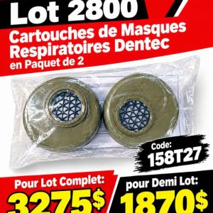 masque Lot 2800 Cartouches de Masques Respiratoires Dentec en Paquet de 2 Lots en Promotion
