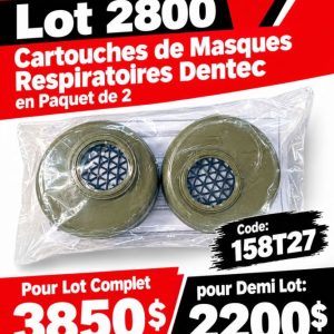 masques Lot 2800 Cartouches de Masques Respiratoires Dentec en Paquet de 2