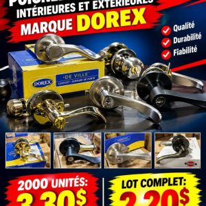 porte Lot 5000 Poignées de Porte Intérieures et Extérieures Marque DOREX