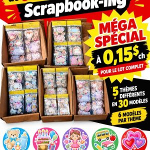 scraa Lot 29 Caisses de 648 Paquets de Collants Scrapbook-ing