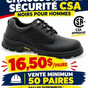 sécu Lot 101 Paires Chaussures de Sécurité CSA Noirs pour Hommes