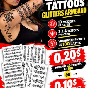 tatto Lot 40000 Cartes de Tattoos Glitters Armband