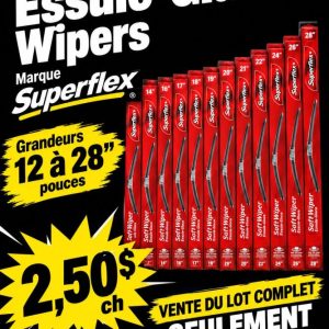 wipers Lot 2500 Essuie-Glaces, Wipers, Marque Superflex 4 Saisons
