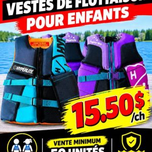 vestes Lot 800 Vestes de Flottaisons pour Enfants