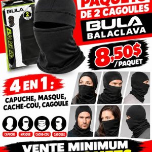 cagoule Lot 800 Paquets de 2 Cagoules BULA BALACLAVA 4 en 1