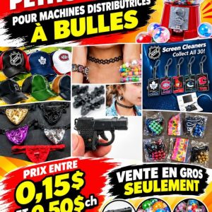 distr 300,000 Petits Objets pour Machines Distributrices à Bulles
