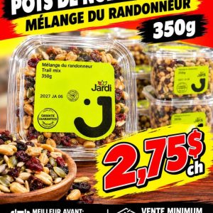 noix Lot 5000 Pots de Noix Assortis Mélange du Randonneur 350g