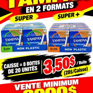 tampax Lot 2764 Boites de 20 Tampax en 2 Formats